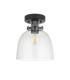 Urban Bowl Semi Flush Ceiling Light Smokey Grey Tinted Glass Black Chrome-9
