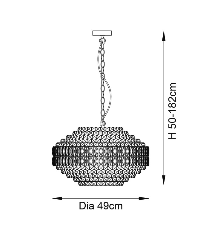 Beatrice Pendant Light Bright Nickel Clear Crystal Glass-9