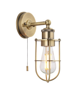Crew Bathroom Wall Lamp Antique Brass-1