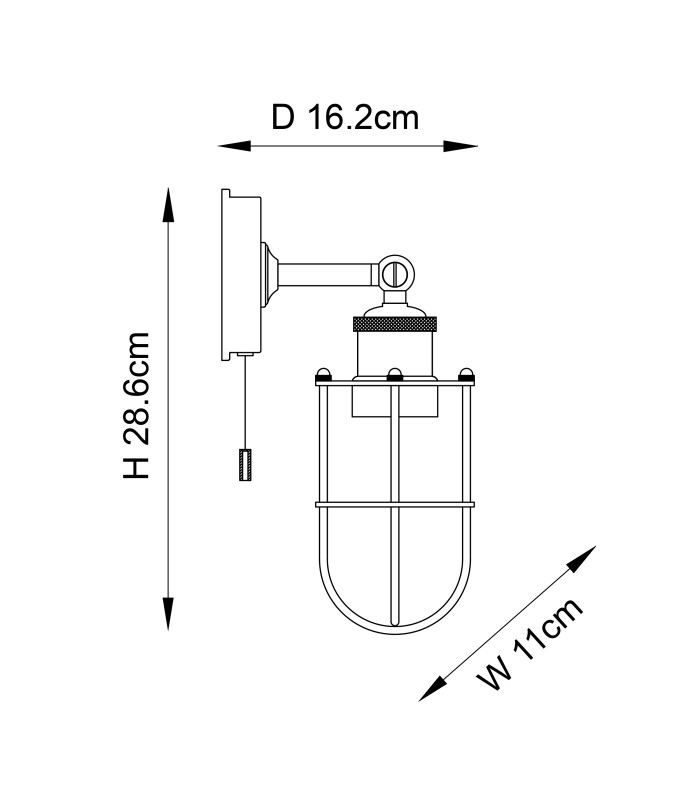Crew Bathroom Wall Lamp Matt Black-8