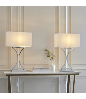 Epalle - Twin Pack - Table Lamp Chrome White-2