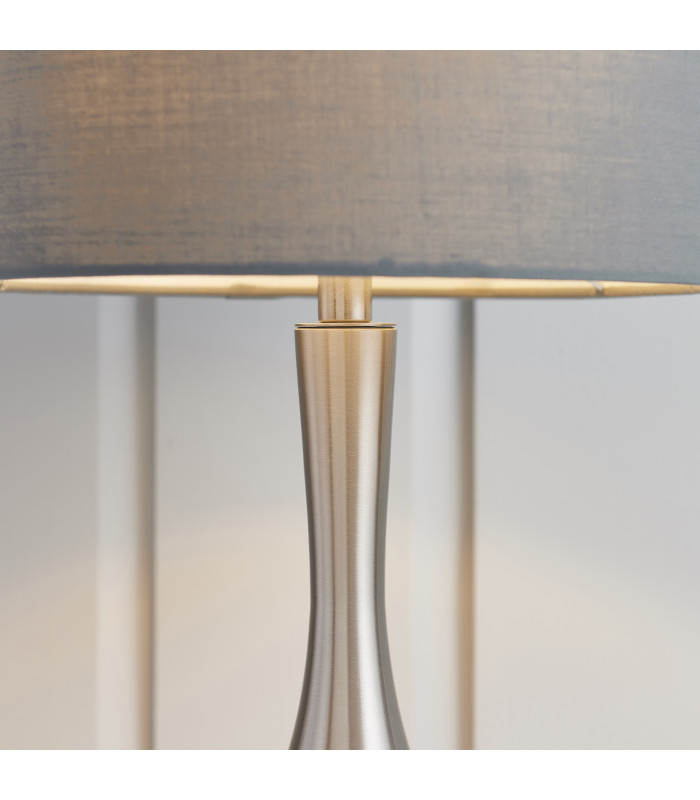 Piccadilly - Twin Pack - Table Lamp Satin Nickel Grey-5