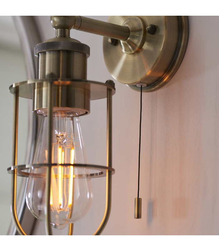 Crew Bathroom Wall Lamp Antique Brass-6