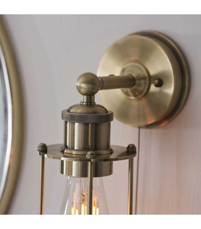 Crew Bathroom Wall Lamp Antique Brass-7