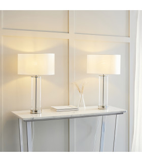 Lessina - Twin Pack - Table Lamp Bright Nickel Vintage White-2