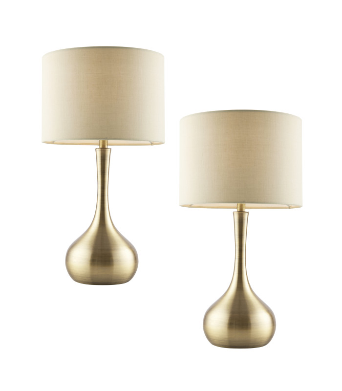 Piccadilly - Twin Pack - Table Lamp Soft Brass Taupe-1