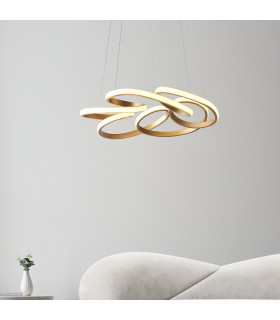 Kirana Integrated LED Pendant Light Satin Gold White Silicone-2