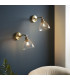 Hansen - Twin Pack - Dome Wall Lamp Antique Brass Clear Glass-2