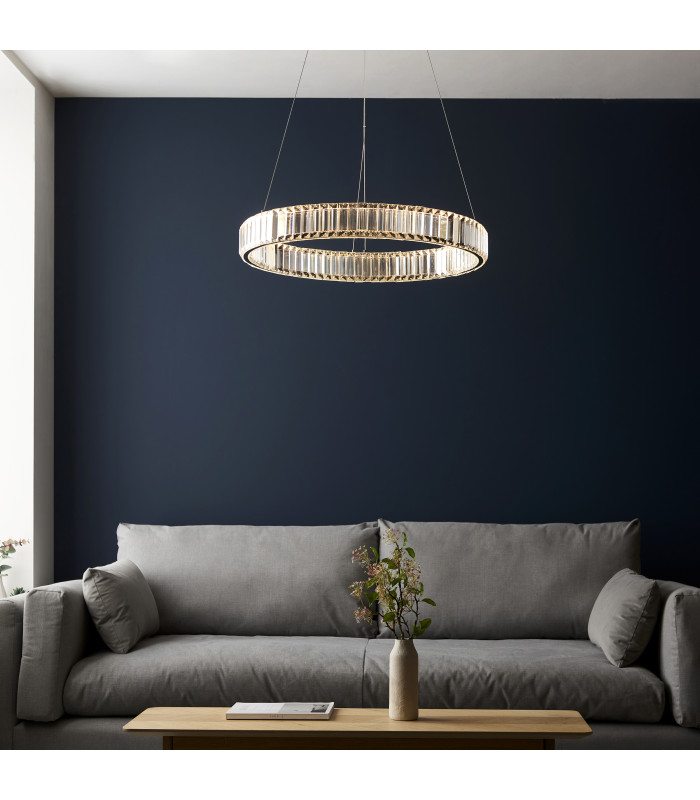 Laguna Pendant Light Chrome Clear Crystal-3