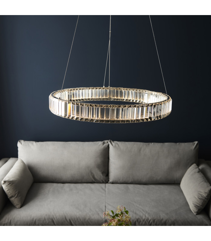 Laguna Pendant Light Chrome Clear Crystal-4