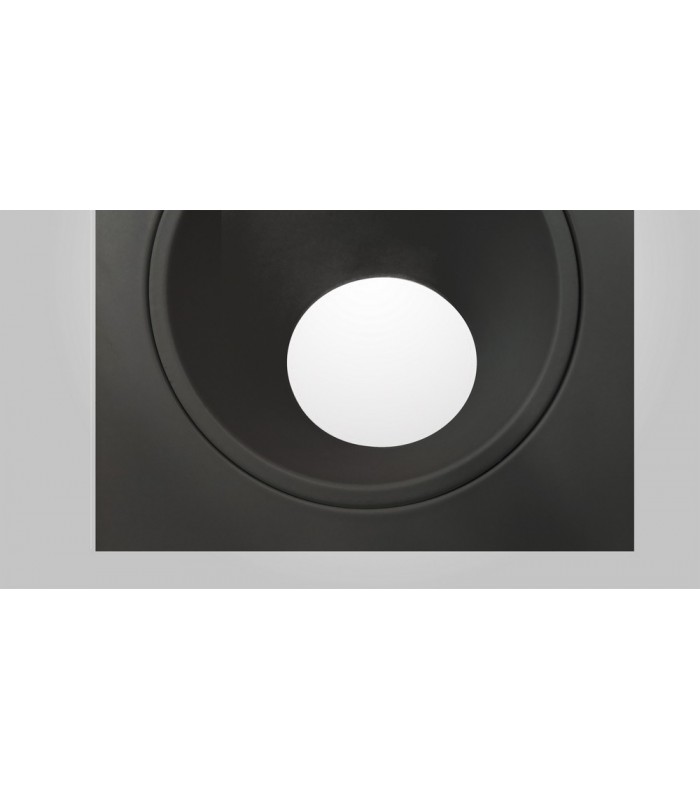 Recessed Downlight Square, 1 x GU10 (Max 12W), Matt Black - 6