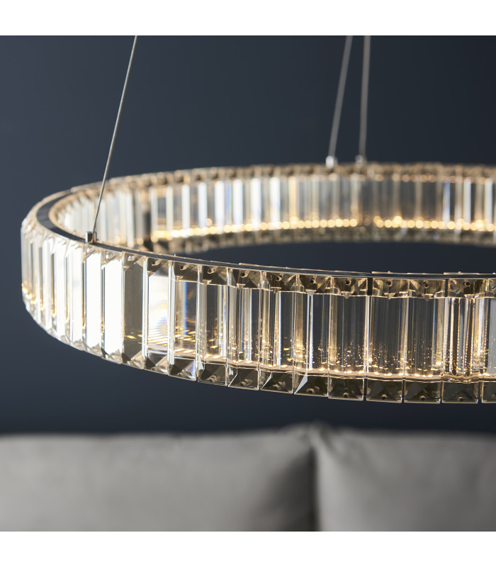 Laguna Pendant Light Chrome Clear Crystal-5