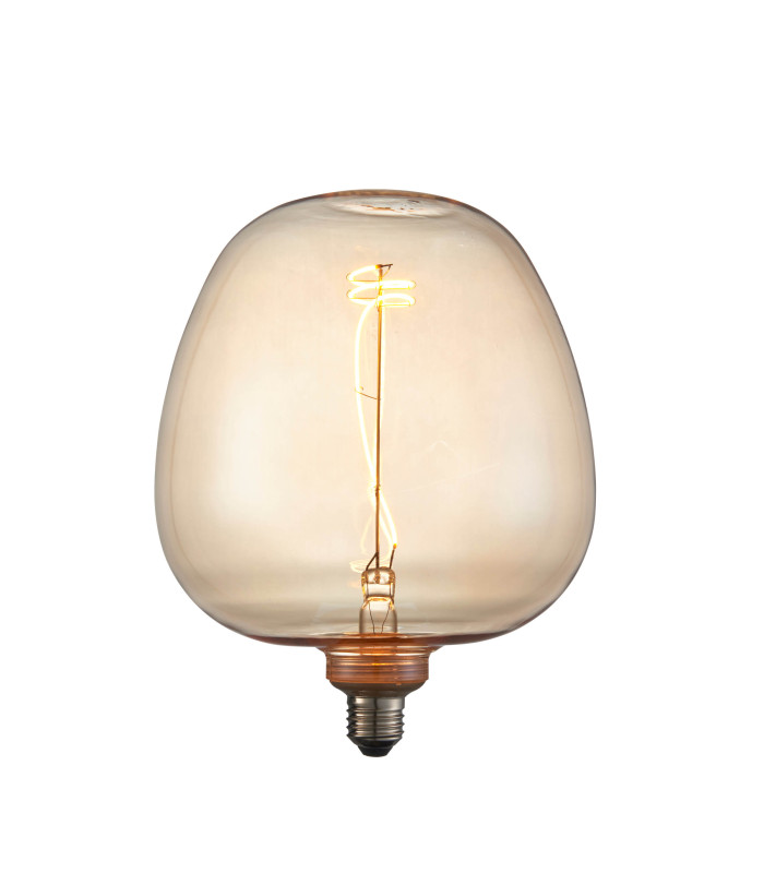 Swirl E27 Bulb Amber Glass-1