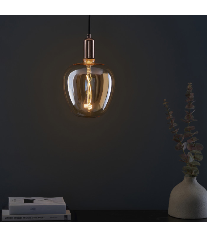 Swirl E27 Bulb Amber Glass-2
