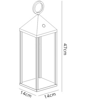 Portable Lantern Small, 2.2W LED, 3000K, 188lm, IP54, White - 2