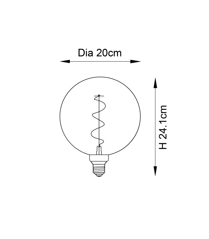 Spiral E27 Bulb Amber Glass-7