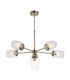 Maeve Multi Arm Pendant Light Antique Brass Clear Glass-1