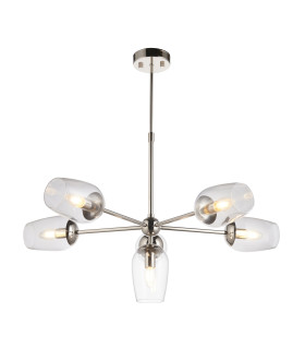 Maeve Multi Arm Pendant Light Bright Nickel Clear Glass-1