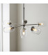 Maeve Multi Arm Pendant Light Bright Nickel Clear Glass-5