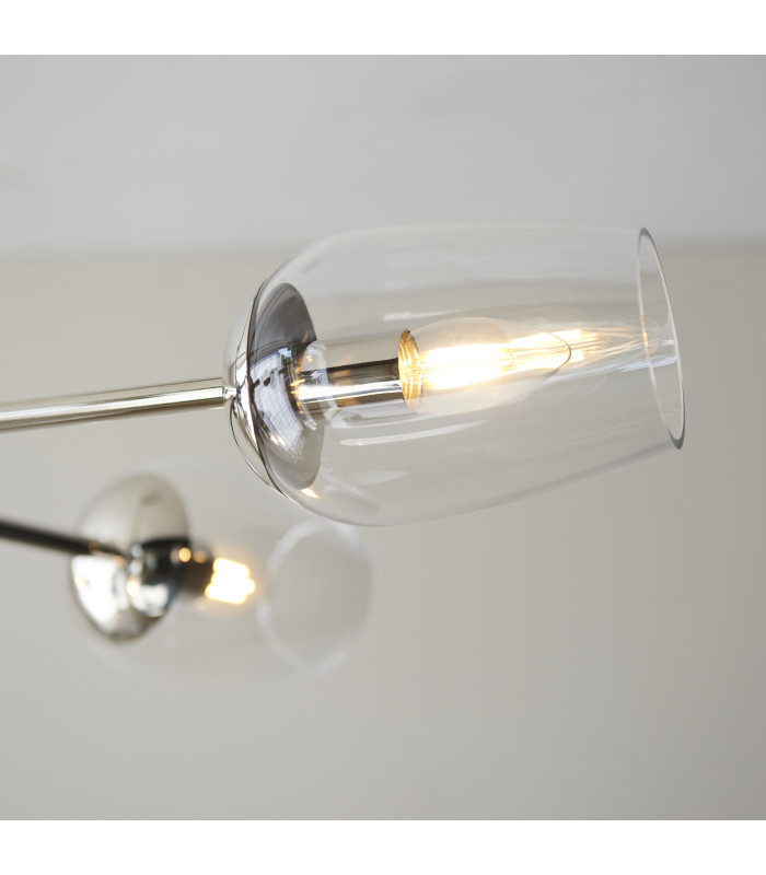 Maeve Multi Arm Pendant Light Bright Nickel Clear Glass-7
