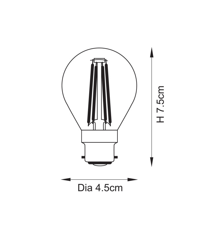 B22 LED filament golf Bulb Clear Glass-3