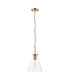 Harlow Dome Pendant Light Brushed Aged Brass Clear Glass-1