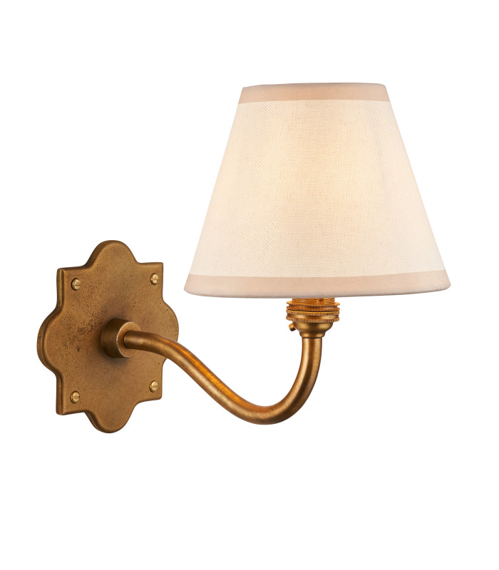 Anvil Curve & Ivy 16cm Wall Lamp Antique Brass Vintage White-1