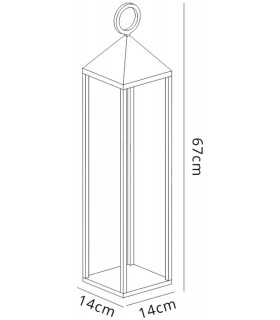 Portable Lantern Large, 2.2W LED, 3000K, 188lm, IP54, Graphite - 2