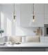 Harlow Dome Pendant Light Brushed Aged Brass Clear Glass-3