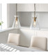 Harlow Dome Pendant Light Brushed Aged Brass Clear Glass-4