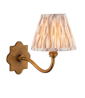 Anvil Curve & Ikat 16cm Wall Lamp Antique Brass Neutral Print-1
