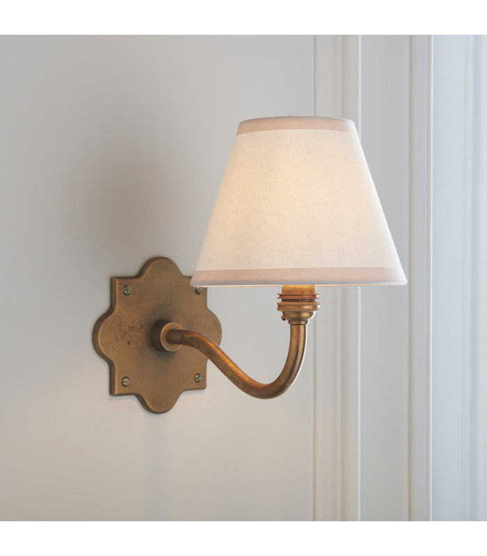 Anvil Curve & Ivy 16cm Wall Lamp Antique Brass Vintage White-4