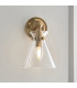Harlow Dome Wall Lamp Brushed Aged Brass Clear Glass-5