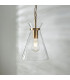 Harlow Dome Pendant Light Brushed Aged Brass Clear Glass-5