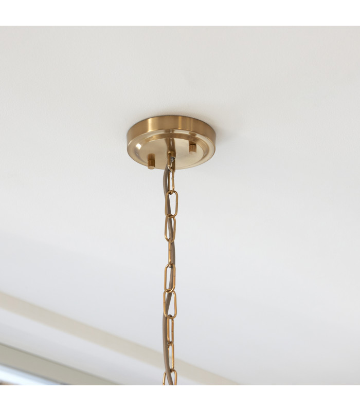 Harlow Dome Pendant Light Brushed Aged Brass Clear Glass-7