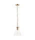 Harlow Dome Pendant Light Brushed Aged Brass Clear Glass-8