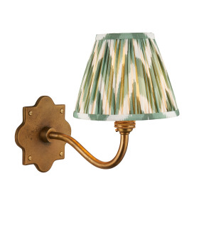 Anvil Curve & Zigzag 16cm Wall Lamp Antique Brass Cotswold Green-1