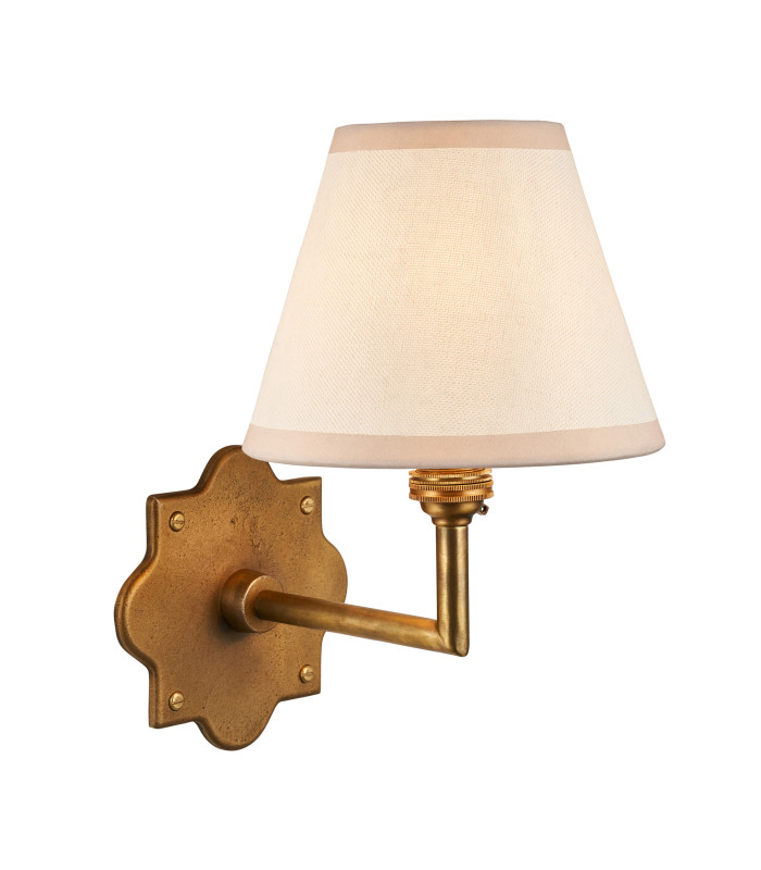 Anvil Angle & Ivy 16cm Wall Lamp Antique Brass Vintage White-1