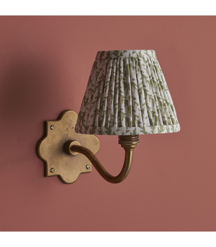 Anvil Curve & Leaf 16cm Wall Lamp Antique Brass Herb Garden Green-6