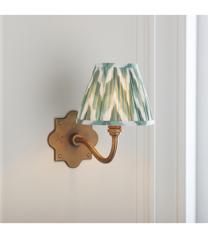 Anvil Curve & Zigzag 16cm Wall Lamp Antique Brass Cotswold Green-4