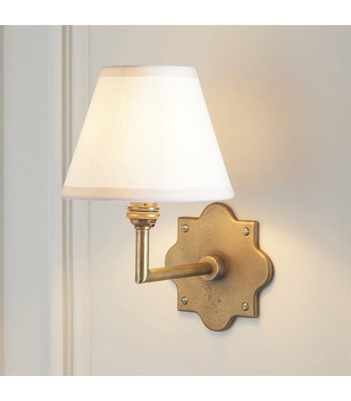 Anvil Angle & Ivy 16cm Wall Lamp Antique Brass Vintage White-2