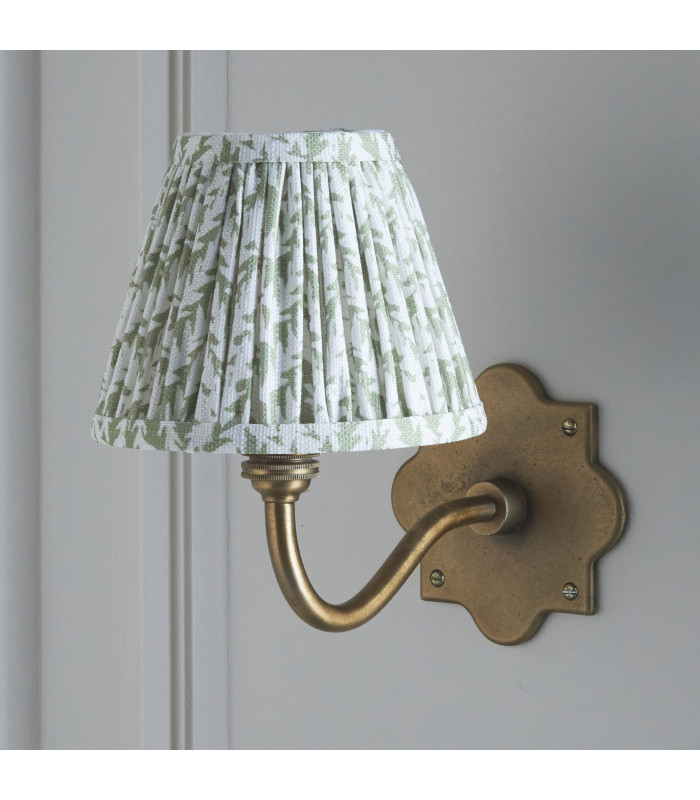 Anvil Curve & Leaf 16cm Wall Lamp Antique Brass Herb Garden Green-7