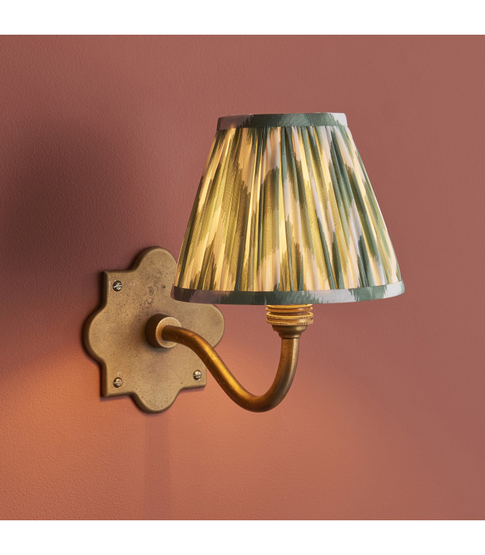 Anvil Curve & Zigzag 16cm Wall Lamp Antique Brass Cotswold Green-5