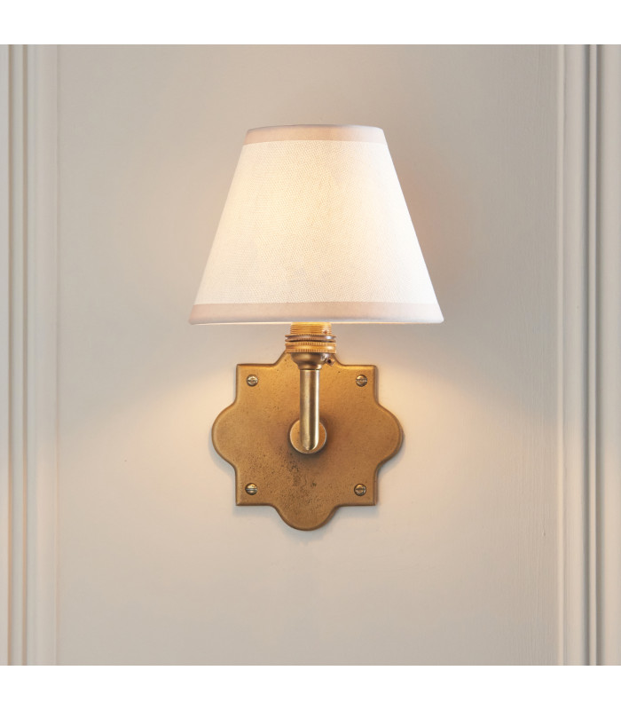 Anvil Angle & Ivy 16cm Wall Lamp Antique Brass Vintage White-3