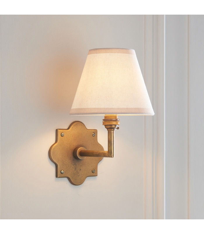 Anvil Angle & Ivy 16cm Wall Lamp Antique Brass Vintage White-4