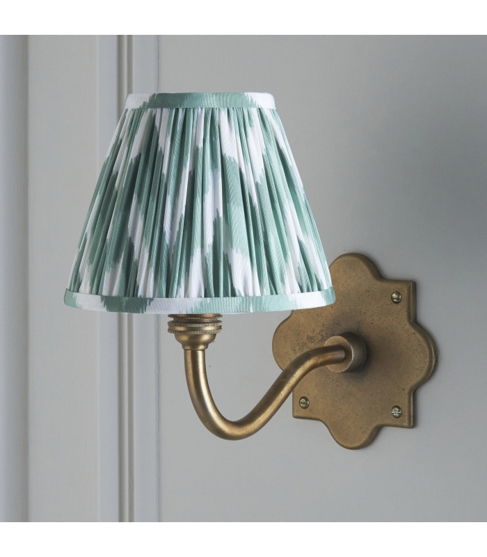 Anvil Curve & Zigzag 16cm Wall Lamp Antique Brass Cotswold Green-7
