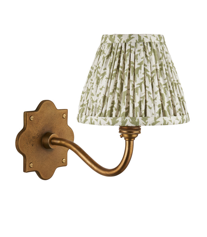 Anvil Curve & Leaf 16cm Wall Lamp Antique Brass Herb Garden Green-9