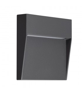 Flush Wall Lamp Small Square, 3W LED, 3000K, 150lm, IP54, Anthracite - 1