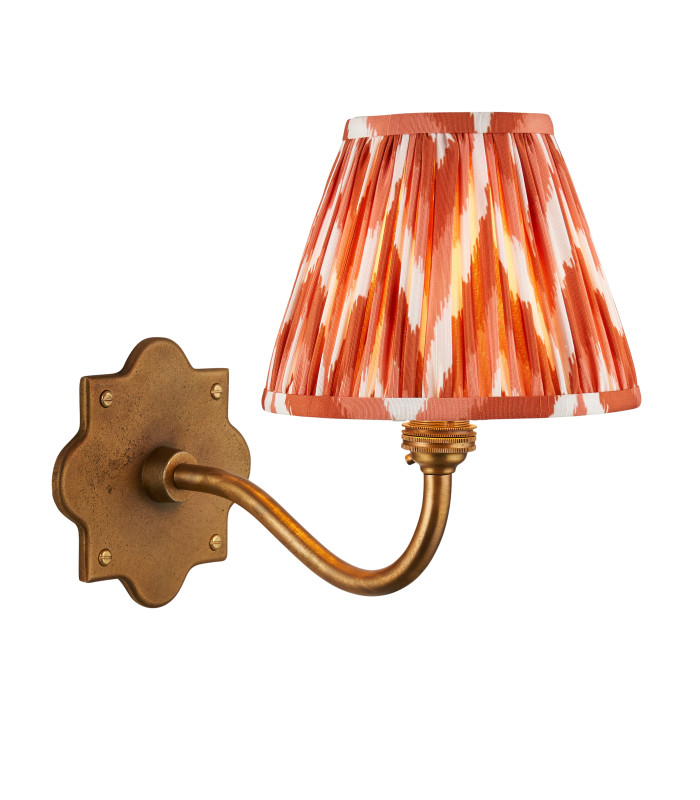 Anvil Curve & Zigzag 16cm Wall Lamp Antique Brass Apricot Orange-1
