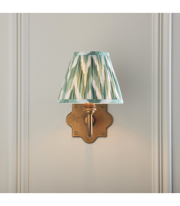 Anvil Curve & Zigzag 16cm Wall Lamp Antique Brass Cotswold Green-3